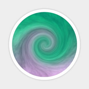 Pink and Spring Green Cosmic Cloud Whirly Swirl Magnet